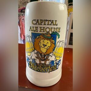 Vintage Capital Ale House Oktoberf est. Lion Beer Stein

8” inches tall